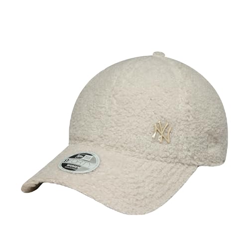 New Era NY Teddy Fur Cap Basecap Baseballcap Curved Brim Damencap York Yankees Damen - Metallschnalle, mit Schirm Frühling-Sommer Herbst-Winter Frühjahr Sommer Herbst Winter - One Size cremeweiß