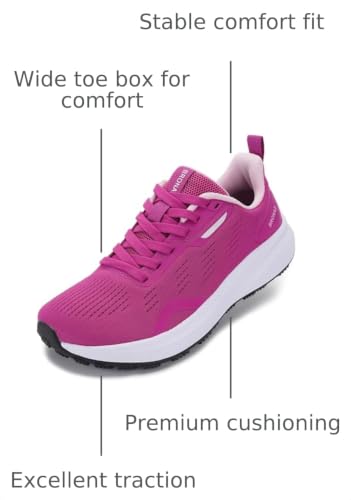 Image of BRONAX Womens Wide Toe Box Road Running Shoes S71 | Wide Width, Breathable, Plantar Fasciitis, EVA Midsole, Non Slip, Rubber Outsole, Female, Comfortable, Athletics, Bunions