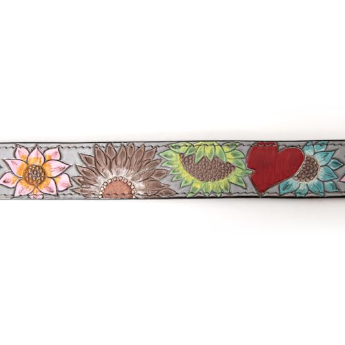 American Darling Beautifully Hand Tooled Grey Genuine American Leather Belt Men and Women Western Belt with Removable Buckle4