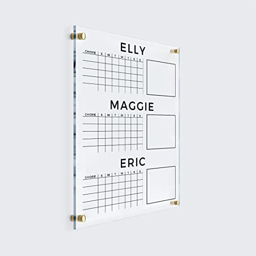 PERSONALIZED Acrylic Personal Chore Chart Wall Calendar, Dry Erase