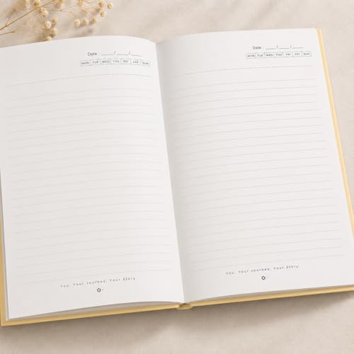 Image of You Are Your Own Limit A5 Diary Notebook, Yellow Beige Hardbound, 200 Ruled Pages 90 GSM, Motivational Diary for Women and Girls