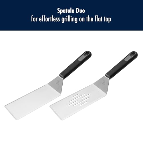 HENCKELS BBQ Griddle Spatula Set, 2-Piece Stainless Steel BBQ Grill Spatulas for Flat Top, Griddle, Smash Burger, Hibachi & Teppanyaki – Heavy Duty Outdoor Cooking Tools for Men, Dad, and Camping by HENCKELS - Image 2