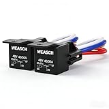 Weasch 2 Pack 48V 40/30A Car Relay Harness, 5-Pin SPDT, 12AWG Harness Sockets, Automotive Switches and Starters, for Automotive Truck Van Motorcycle Boat