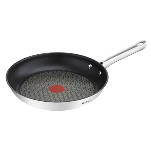 Tefal Duetto Pfanne A70404 | 24 cm | sichere Antihaftversiegelung | Temperaturindikator Thermo-Spot | gesundes Kochen | Edelstahl-Kochgeschirr | Kochen und Anbraten | Induktion