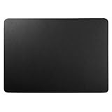 Black Leather Deask Pad Teather PU Leather Desk Mouse Mat Blotters Organizer for Gaming, Writing, Working … (17'' x 12'')