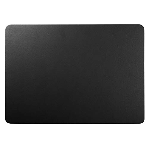Black Leather Desk Pad Teather PU Leather Desk Mouse Mat Blotters Organizer for Gaming, Writing, Working … (17'' x 12'')