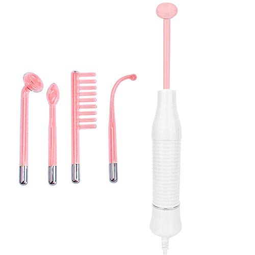 Preisvergleich Produktbild HF Stab Hochfrequenz Gesichtsgerät, Elektropathie Instrument Gesichtspflege Beauty Tool mit 4 Arten von Elektroden Aufsätzen zur Behandlung von Entzündungen und Akne(Rotlicht)