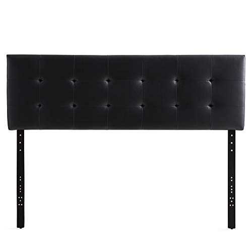 Edenbrook EHKK0101FKUHB Hawthorne Faux Leather Headboard - Modern -Adjustable Height - Buttonless Tufting, King/Cal King, Black thumb #2
