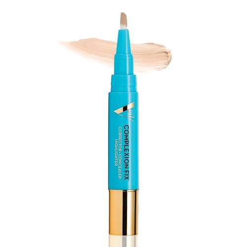 Veil Cosmetics | Complexion Fix Concealer | Shade 1N Porcelain Neutral | Multi-Use Leakproof Pen | Oil-Free, Liquid, Concealer, Highlighter & Corrector | Vegan | Cruelty, Paraben, & Fragrance Free
