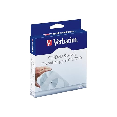 Image of Verbatim CD /DVD Paper Sleeves-with Clear Window 50pk
