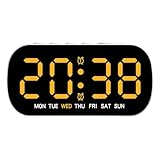 Wodsty Eltronic Ck - Alarma multifunción con indicador LED, interruptor de fecha y Fahrenheit/Celsius, diseño de ahorro de energía, alimentación externa, para uso en interiores