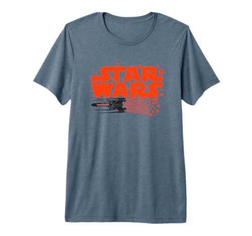 T-shirt Star Wars X-Wing noir Luke Skywalker imprimé coeurs