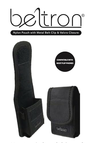 BELTRON Vertical Nylon Case for CAT S22 Flip Phone/Sonim XP3 Plus XP3900/XP3Plus 5G X320/Siyata SD7, Features: Heavy Duty Belt Loop, Metal Belt Clip & Secure Velcro Closure