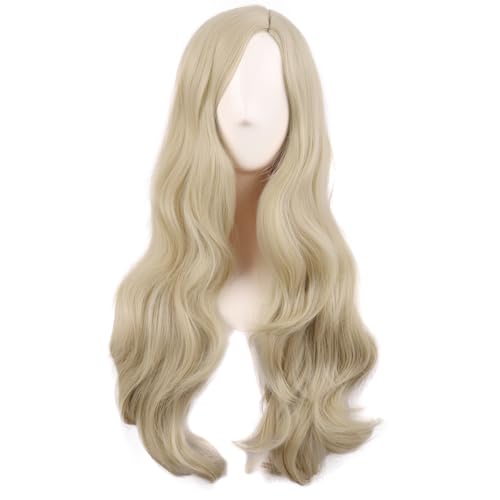 MapofBeauty 28 Zoll/70 cm Cosplay Lange Wellige Lockige Synthetische Faser Seite Bangs Anime Mode Party Haar Perücke (Blond) MapofBeauty 28 Zoll/70 cm Cosplay Lange Wellige Lockige Synthetische Faser Seite Bangs Anime Mode Party Haar Perücke (Blond)