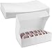 14" Length x 10" Width x 3 1/2" Height White Kraft Paperboard Auto-Popup 1-Piece Donut Bakery Box by MT Products (Pack of 15)