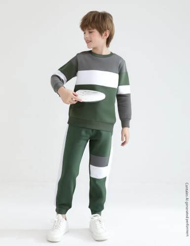 Image of mkodopy Boys Clothes Hoodie Sweatsuits Tops and Pants Boys Fall Winter Outfits Boy Clothing Set