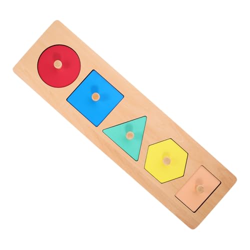 Beaupretty Puzzle de Paneles Geométricos de Madera para Juguete Educativo Sensorial con Formas y Colores para Desarrollo Cognitivo para Guardería y Casa