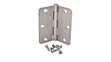 (Pack of 24) Kesler 3 1/2 Inch Satin Nickel Door Hinges (1/4' Radius Corners)