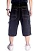 Kinghua Baggy Jean Shorts Men Casual Loose Fit Hip Hop Skateboard Baggy Denim Shorts (Black 025-1, 38)