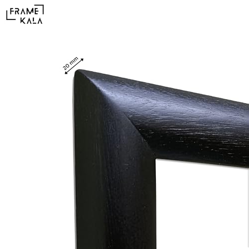 Image of Handmade Black Wooden Photo Frame, A3 (29.7 x 42 cm) Display for Artworks, Pictures and Photos of Your Loved Ones, Best for Home, Office, Wall Decor, Living Room, Bedroom, Black