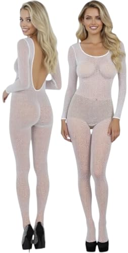 Image of ToBeInStyle Women's Long Sleeve Bodystocking Bodysuit Lingerie Regular & Plus Sizes