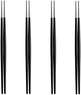 Andoo カトラリー セット ゴールド おしゃれ お箸 4膳セット 丸箸 おはし 食器 ステンレス ディナーカトラリーセット ディナー スプーン ナイフ フォーク ステーキナイフ テーブルナイフ デザート キッチン用品 家庭用 ブラックシルバー お箸4膳セット ステーキフォーク