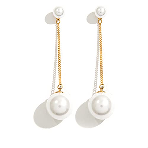 Yertter Women Vintage Gold Pearl Statement Dangle Earrings Long Big Pearls Drop Earrings For Women Girls #TOP6