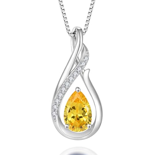 YIFSIY Golden Topaz Necklace for Women...