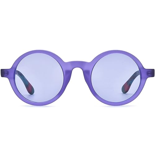 Image of HEPIDEM Matte Acetate Vintage Retro Round Polarized Sunglasses for Women 9270T