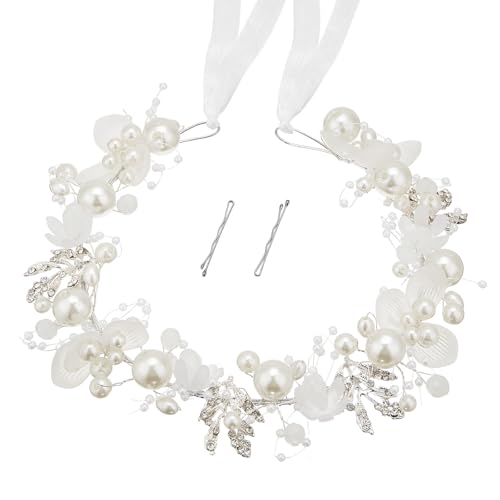 QIUTIMIY Flower Girl Hair Accessory Princess Headpiece for Bridal Wedding first communion pearl headpiece for girls Women Style8
