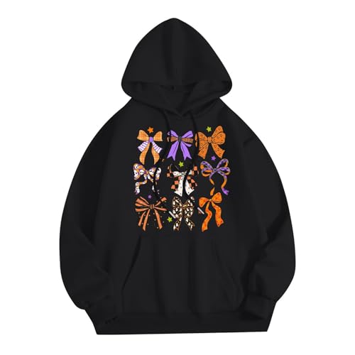 Halloween Hoodies for Women 2025 Fall Fashion Long Sleeve Cute Ghost Graphic Lightweight Hoodie with Pockets