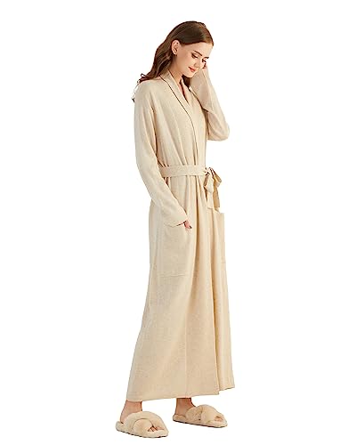 Nuohemule Pure Cashmere Robe For Women (Beige, Large) #TOP3