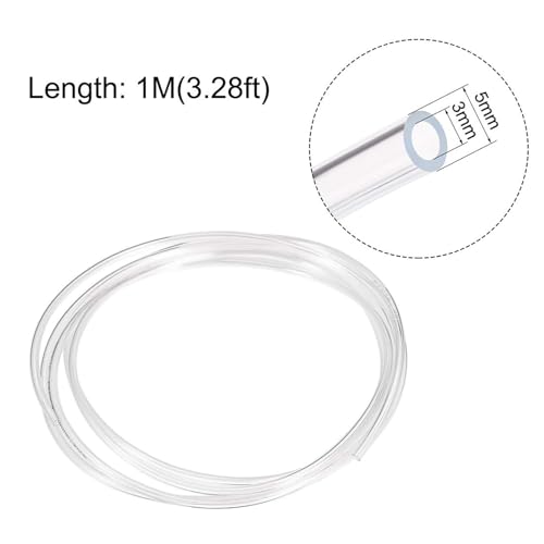 TA-VIGOR 5mm ID 7mm OD PVC Clear Vinyl Tubing, 2M Length Plastic Tube, Food Grade Flexible Water Pipe for Transfer Water, Oil, Air, Garden Irrigation, Water Hose, Fish Tank, Aquarium