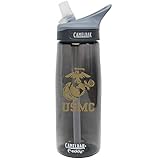 Camelbak 7.62 Design USMC Eagle Globe & Anchor .75 Liter Camelbak Eddy Bottle Charcoal/Metallic Gold