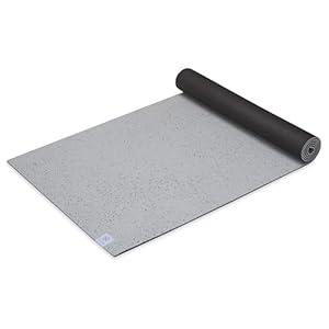 Gaiam Recycled Hybrid Reversible Workout Mat, 24” W x 68” L (Black), 6mm Thick Yoga Mat, Made with 90% GRS Certified Recycled EVA, Durable, Non-Slip Exercise Mat for Yoga, Fitness, and Home Workout