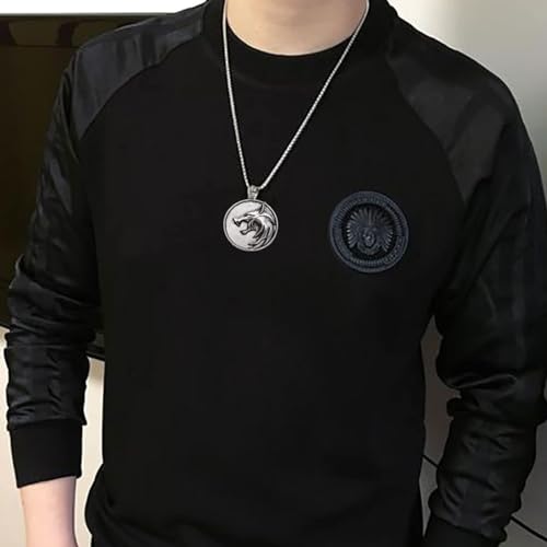 Witcher Medallion Necklace Witcher Necklace for Men Geralt of Rivia Wolf Necklace for Men Wild Hunt Wolf Jewelry for Men Witcher Costume Accessories4