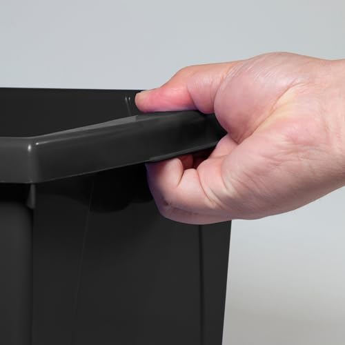 Image of Storex 4 Gallon (15L) Classroom Storage Bin, Black, With Lid