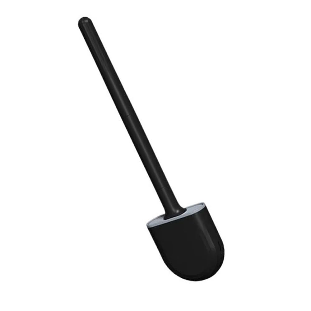 toilet brushes & holders Bathroom Tool Silicone Toilet Brush Holder Set Wall Mounted(Black)