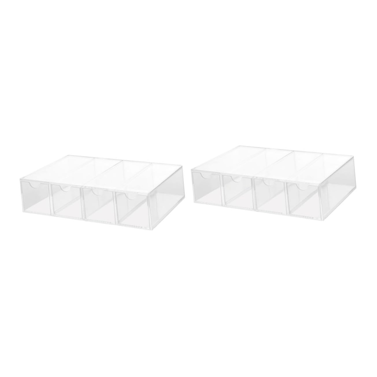Caja Transparente para Guardar Gafas de Sol y Gafas 4 Capas y 2 Unidades, Organizador Resistente de Acrílico PS para Exhibición en Mostrador