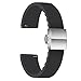 Ullchro Correa Reloj Calidad Alta Recambios Correa Relojes Caucho - 14mm, 16mm, 18mm, 20mm, 22mm, 24mm Silicona Correa Reloj con Acero Inoxidable Hebilla desplegable (20mm, Black)