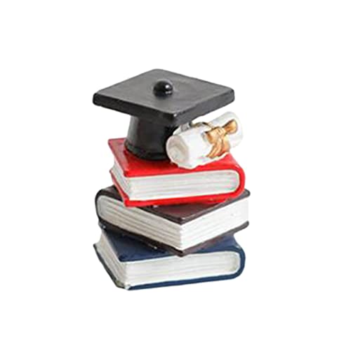 Cabilock Book Bachelor Hat Resin Craft Decorative Desktop Ornament Decor Resin Decor for Shelves
