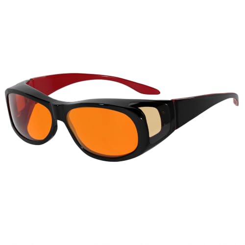 Image of Eyekepper 100% Blue Light Reduction,Fitover Anti-Blue Blocking Computer Glasses with Extra Amber Lens