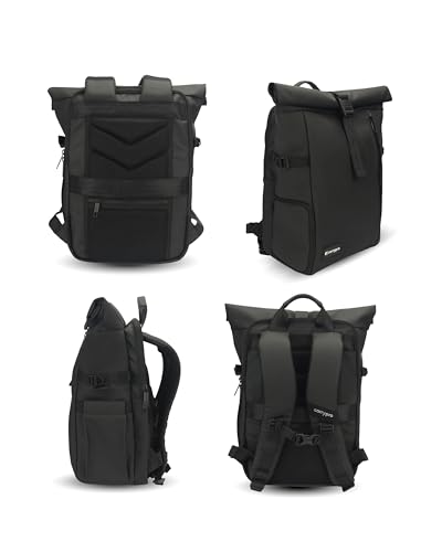 Image of CarryPro H25 MINI 30L Roll-Top Laptop & Travel Backpack | Fits up to 16-Inch Laptop | Removable Camera Box | Water-Repellent | For Work, Travel & Photography