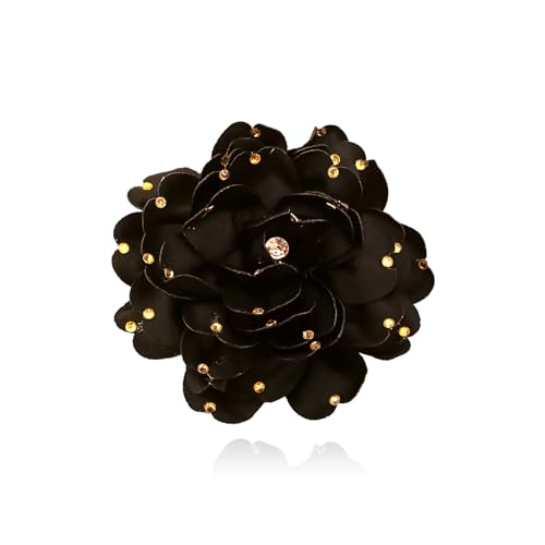 Image of CSIYANJRY99 Dainty Feather & Rose Flower Large Brooch Lapel Pins Delicate Elegant Handmade Flower Brooches Pin Classic for Wedding Party Dance Banquet for Women Dress Suit Ceremony Clothes Accessories Jewelry Valentine's Day Gifts
