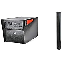 Mail Boss 7506 Mail Manager Security Mailbox and 7121 Mounting Post, Black