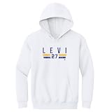 500 LEVEL Devon Levi Youth Sweatshirt (Youth Hoodie, Small, White) - Devon Levi Buffalo Font