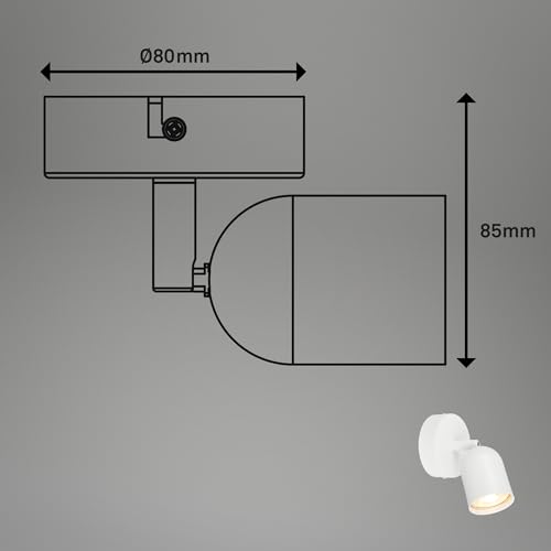 BRILONER Lampa do Czytania, Ścienna Obrotowa do Wnętrz, Salonu, Biały Metal
