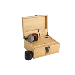 Rolling Tray Storage Box – Large Storage Box has Deep Sections and a Pocket Lid to Store Accessories – Storage Box Kit includes 2 Jars and 1 Brush