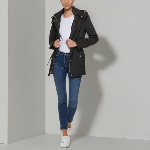 Cole Haan Women's Black X-Large Adjustable Raincoat - Image 5