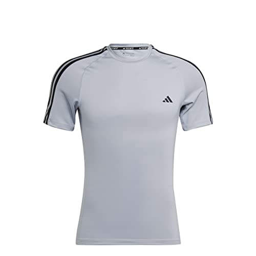 Adidas Mens T-Shirt (Short Sleeve) Tf 3S Tee, Halo Silver, HJ9914, S